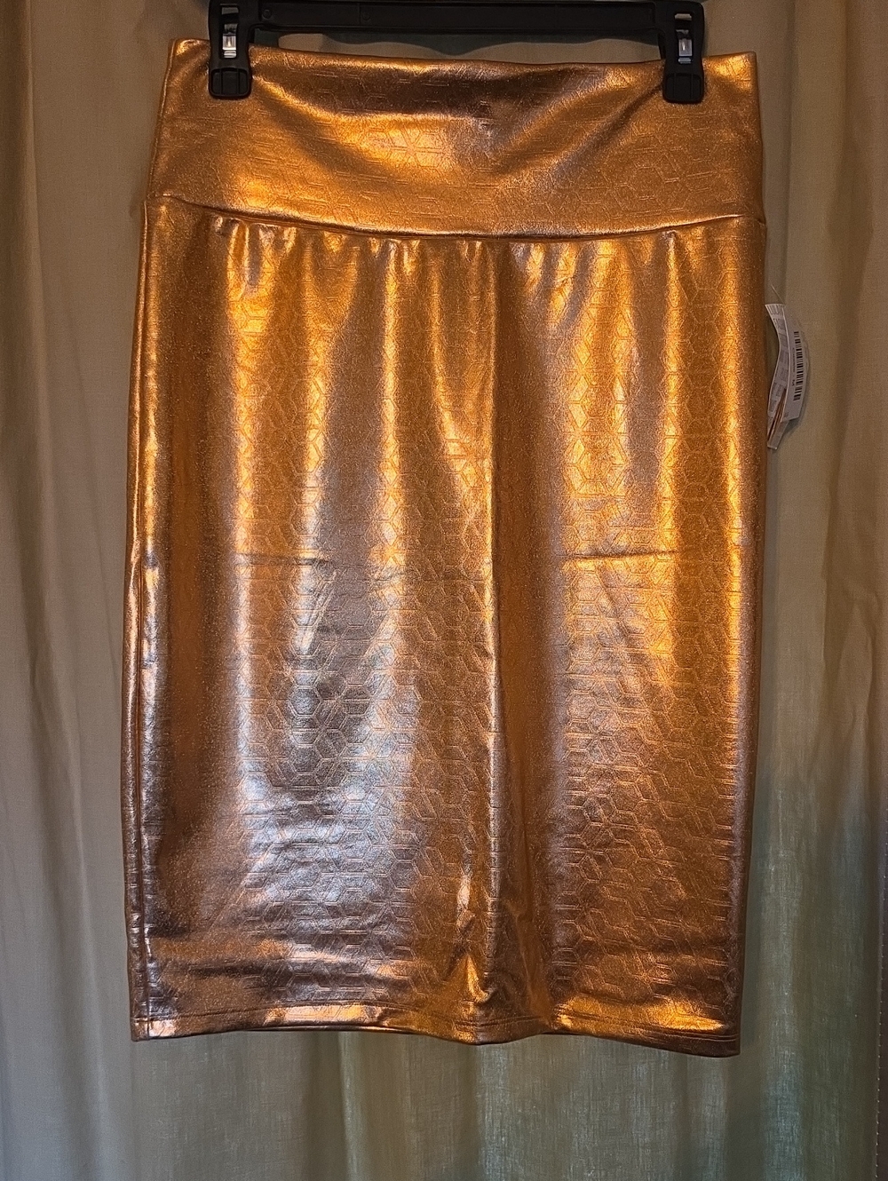 LuLaRoe Metallic Bronze Cassie Pencil Skirt